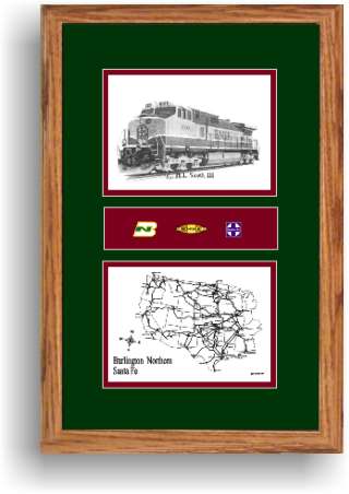 BNSF Railroad 1000 art print framed style F