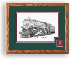 Canadian Pacific 2317 railroad art print framed in style D