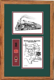 MKT railroad #406 art print framed is style F