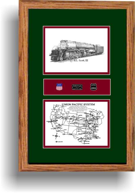 Union Pacific Big Boy railroad art print framed