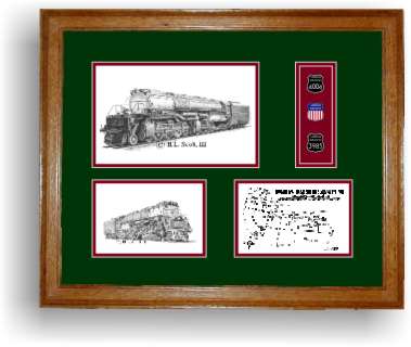 union pacific railroad art print framed