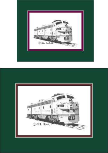 Union Pacific #933 art print matted