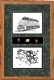 Burlington Northern 2523 art print framed in style F