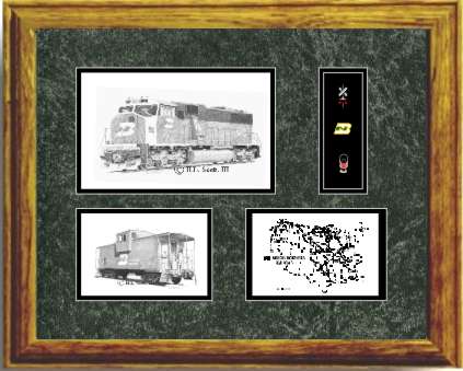 Burlington Northern 9283 art print framed in style G