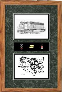 Burlington Northern 9283 art print framed is style F