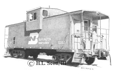 BN caboose art print