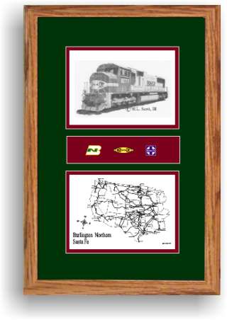 bnsf railroad 8277 art print framed
