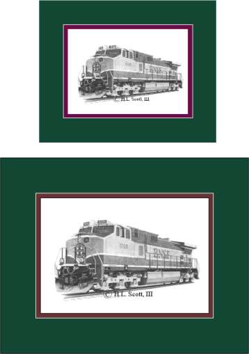 BNSF 1000 art prints matted