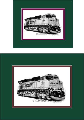 BNSF 5890 art print matted