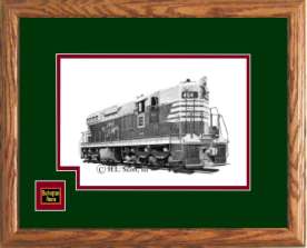 Burlington Route 454 art print framed in style D