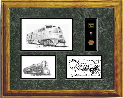 Burlington Route 9911 art print framed in style G