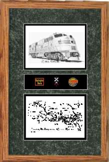 Burlington Route 9911 art print framed in style F