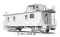 Burlington Route Railroad caboose art print