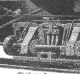 CLOSE UP of shay locomotive art