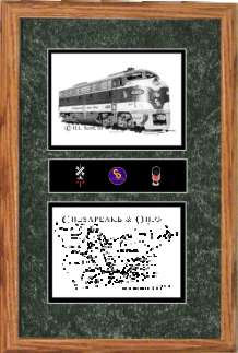 chesapeake and Ohio railroad #4020 art print framed in style F