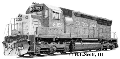 Cotton Belt Railroad 9055 art print