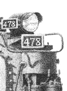 Close up of print of Durango and Silverton Narrow Gauge Railroad #478 art print