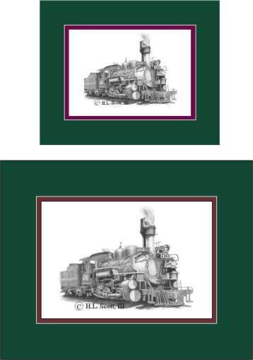 Durango and Silverton Narrow Gauge Railroad #476-2 art print matted