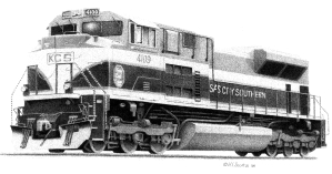 Kansas City Southern Railroad art print