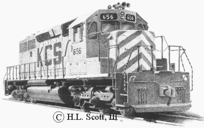 Kansas City Southern Railroad 656 art print