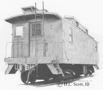 New York Central Railroad caboose art print