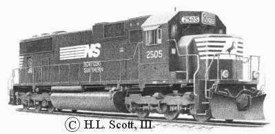Norfolk southern Railroad 2505 art print