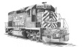 Rio Grande 5374 railroad art print