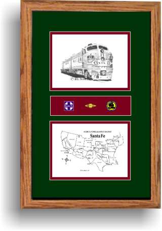Santa Fe Railroad 301 art print framed
