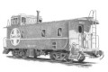 Santa Fe Railroad caboose art print