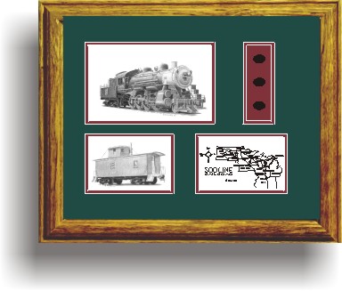 Soo Line Railroad 2425 art print framed style G