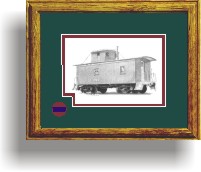 Soo Line Railroad caboose art print framed style B