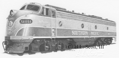 Southern Pacific Railroad 6051 art print