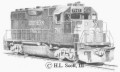 Southern Pacific 7661 railroad art print