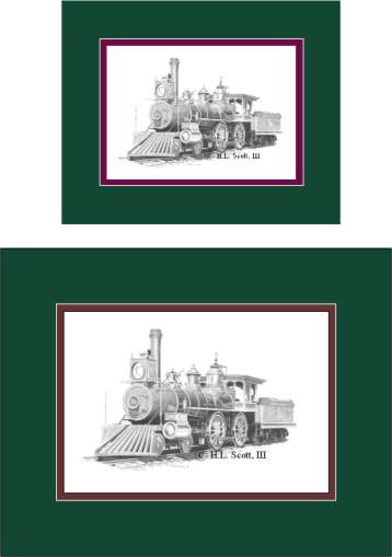 Union Pacific Railroad 119 art print matted